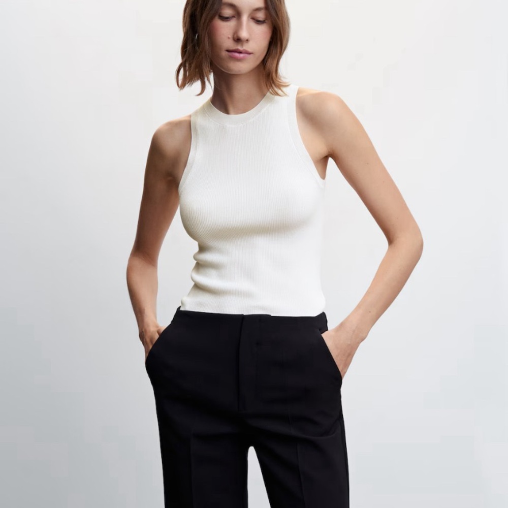 Mango White Ribbed Tank - Picture 4 of 8